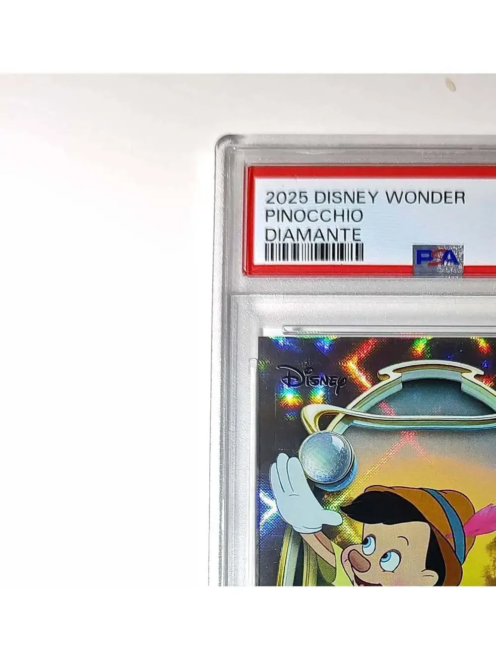 Pinocchio 2025 Topps Disney Wonder #7 Winter Variant Card Pinocchio PSA 8